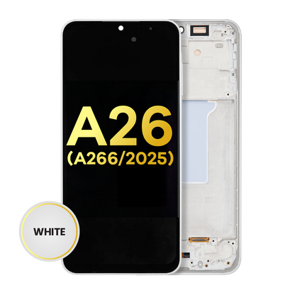 OLED Assembly With Frame For Samsung Galaxy A26 5G (A266 / 2025) (Refurbished) (White)