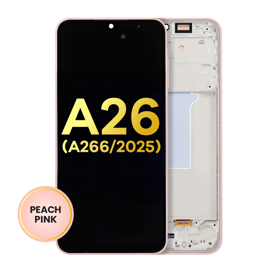 OLED Assembly With Frame For Samsung Galaxy A26 5G (A266 / 2025) (Refurbished) (Peach Pink)