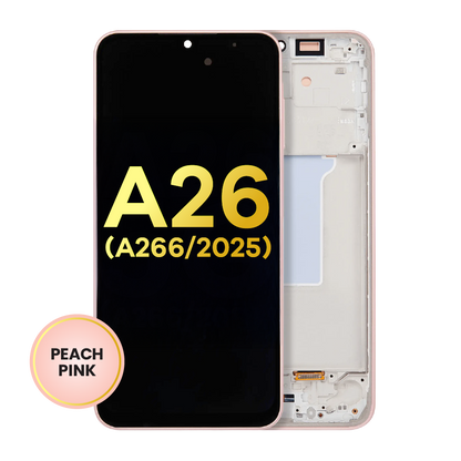 OLED Assembly With Frame For Samsung Galaxy A26 5G (A266 / 2025) (Refurbished) (Peach Pink)