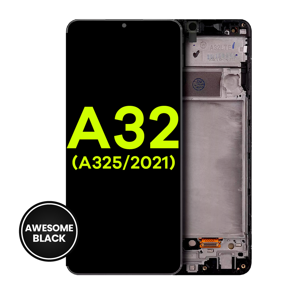 LCD Assembly With Frame For Samsung Galaxy A32 4G (A325 / 2021) (Service Pack) (Awesome Black)