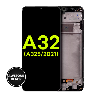 LCD Assembly With Frame For Samsung Galaxy A32 4G (A325 / 2021) (Service Pack) (Awesome Black)