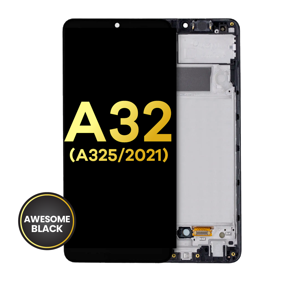 OLED Assembly With Frame For Samsung Galaxy A32 4G (A325 / 2021) (Refurbished) (Awesome Black)