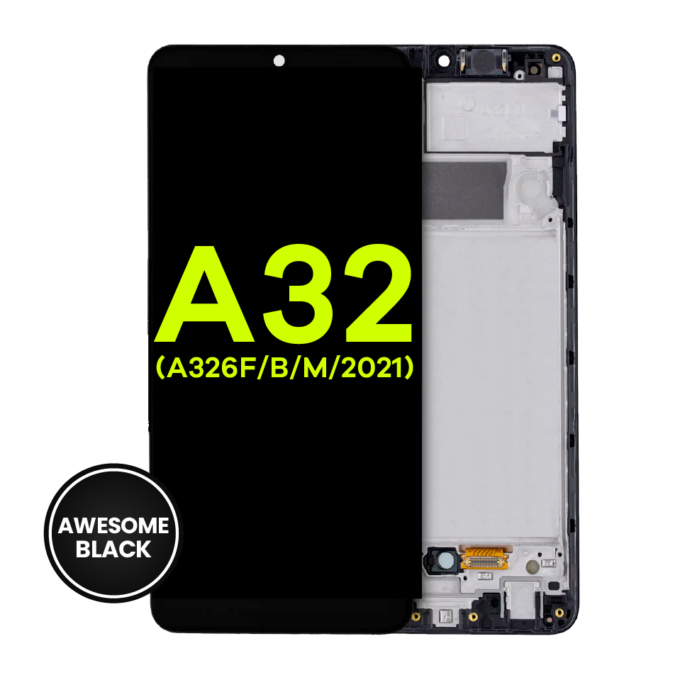 LCD Assembly With Frame For Samsung Galaxy A32 5G (A326F/B/M / 2021) (International Dual Sim Model) (Service Pack) (Awesome Black)