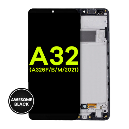 LCD Assembly With Frame For Samsung Galaxy A32 5G (A326F/B/M / 2021) (International Dual Sim Model) (Service Pack) (Awesome Black)