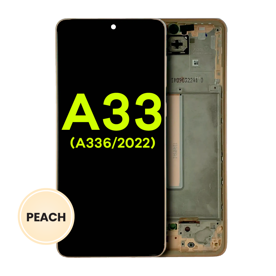 OLED Assembly With Frame For Samsung Galaxy A33 5G (A336 / 2022) (Service Pack) (Peach)