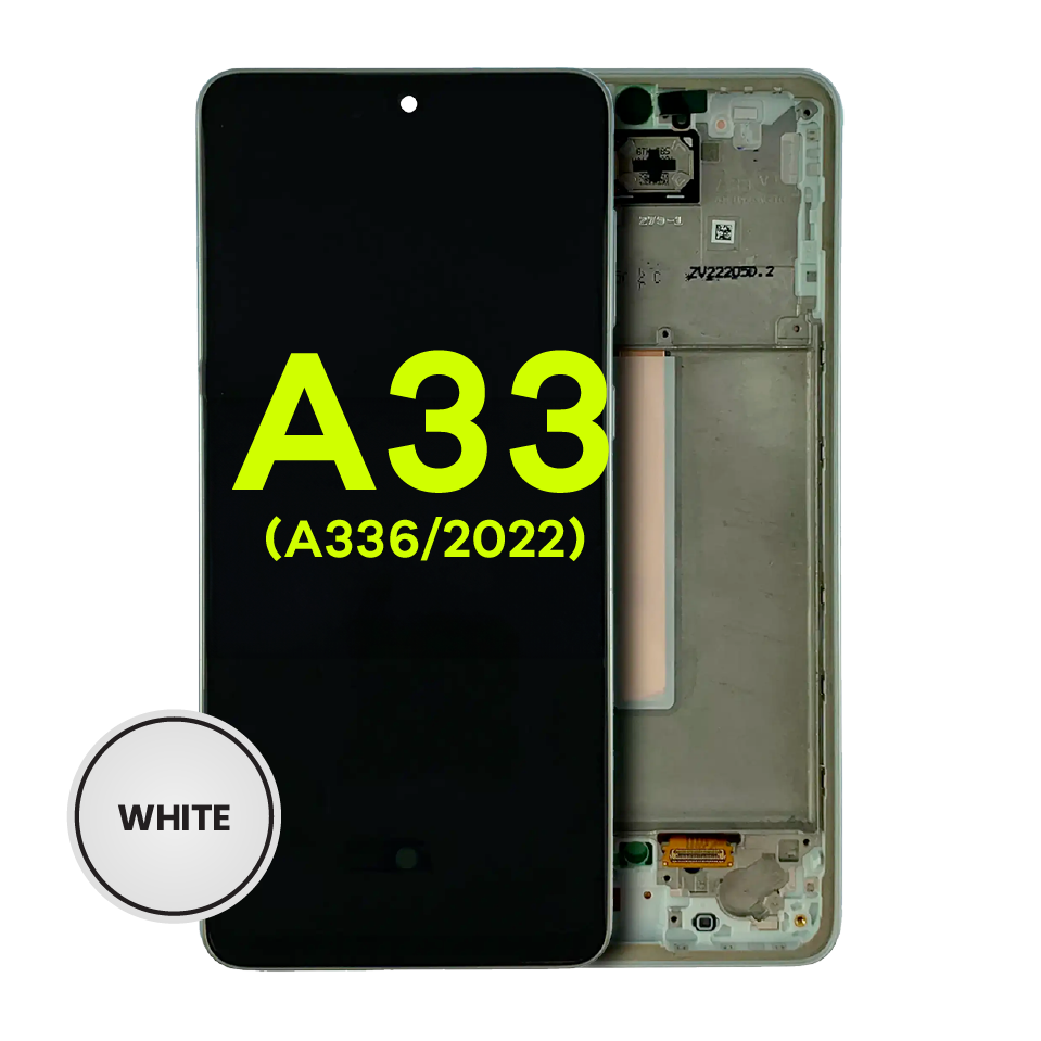 OLED Assembly With Frame For Samsung Galaxy A33 5G (A336 / 2022) (Service Pack) (Awesome White)