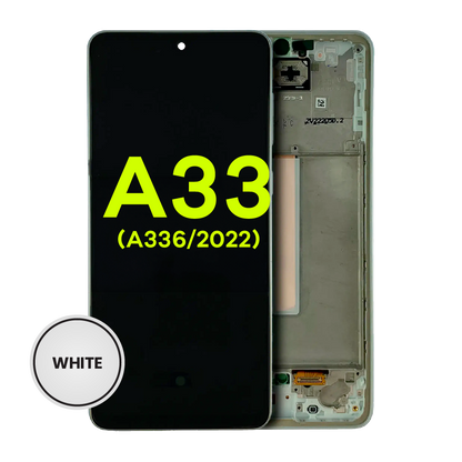 OLED Assembly With Frame For Samsung Galaxy A33 5G (A336 / 2022) (Service Pack) (Awesome White)