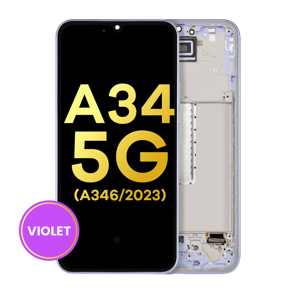 OLED Assembly With Frame For Samsung Galaxy A34 5G (A346 / 2023) (Refurbished) (Violet)