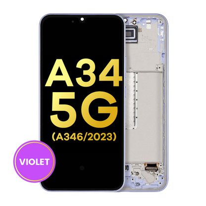 OLED Assembly With Frame For Samsung Galaxy A34 5G (A346 / 2023) (Refurbished) (Violet)