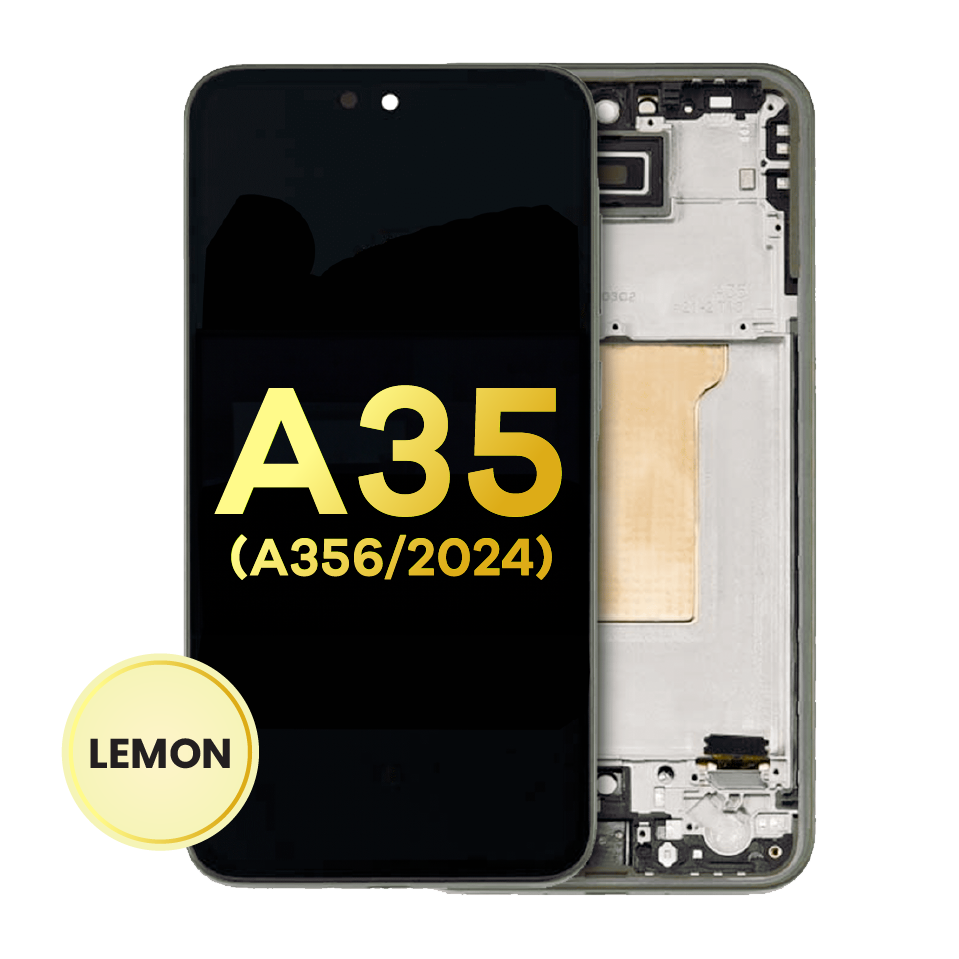 OLED Assembly With Frame For Samsung Galaxy A35 5G (A356 / 2024) (Refurbished) (Lemon)
