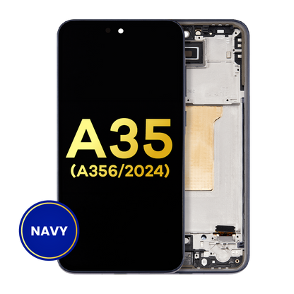 OLED Assembly With Frame For Samsung Galaxy A35 5G (A356 / 2024) (Refurbished) (Navy)
