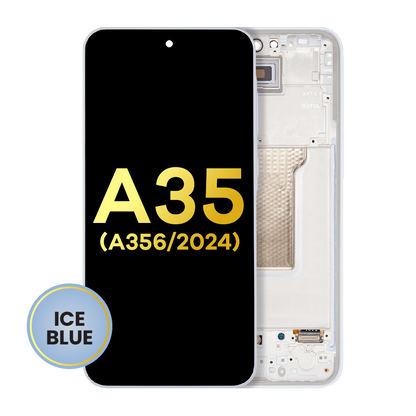 OLED Assembly With Frame For Samsung Galaxy A35 5G (A356 / 2024) (Refurbished) (Iceblue)