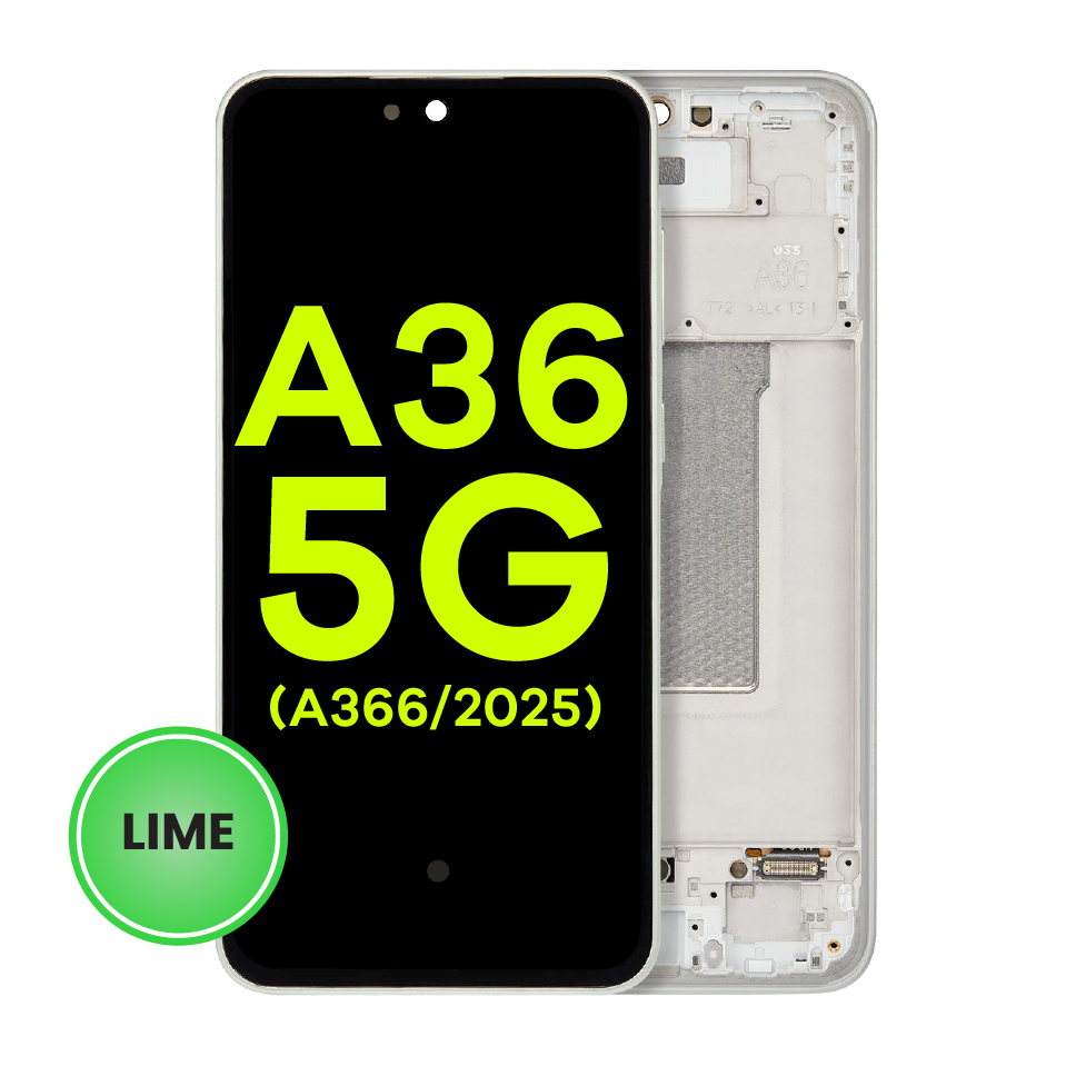 OLED Assembly With Frame For Samsung Galaxy A36 5G (A366 / 2025) (Service Pack) (Lime)