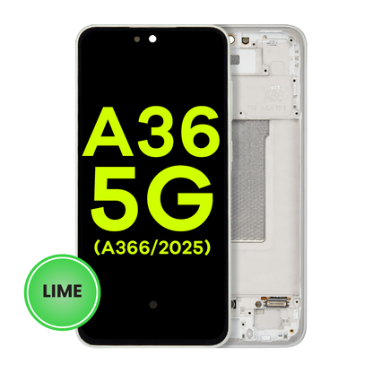 OLED Assembly With Frame For Samsung Galaxy A36 5G (A366 / 2025) (Service Pack) (Lime)