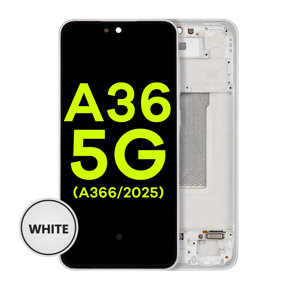 OLED Assembly With Frame For Samsung Galaxy A36 5G (A366 / 2025) (Service Pack) (White)