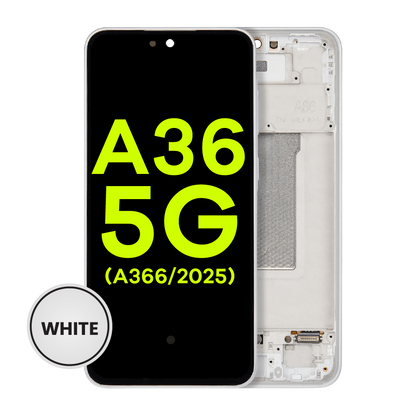 OLED Assembly With Frame For Samsung Galaxy A36 5G (A366 / 2025) (Service Pack) (White)