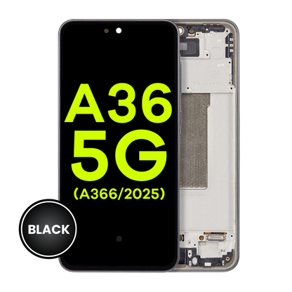 OLED Assembly With Frame For Samsung Galaxy A36 5G (A366 / 2025) (Service Pack) (Black)