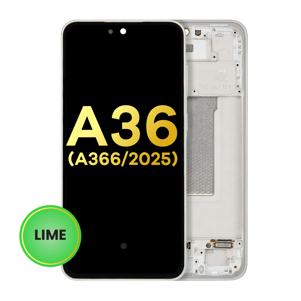OLED Assembly With Frame For Samsung Galaxy A36 5G (A366 / 2025) (Refurbished) (Lime)