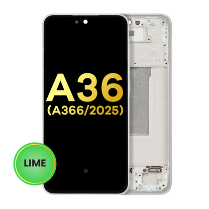 OLED Assembly With Frame For Samsung Galaxy A36 5G (A366 / 2025) (Refurbished) (Lime)