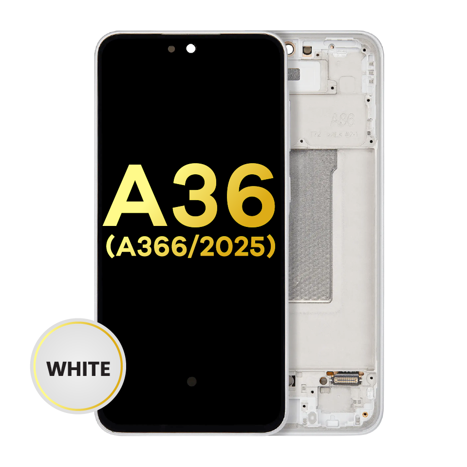 OLED Assembly With Frame For Samsung Galaxy A36 5G (A366 / 2025) (Refurbished) (White)