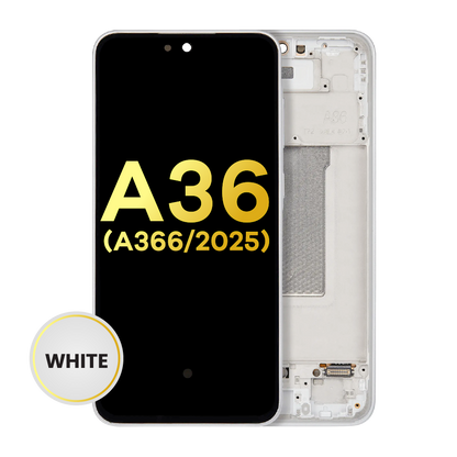 OLED Assembly With Frame For Samsung Galaxy A36 5G (A366 / 2025) (Refurbished) (White)
