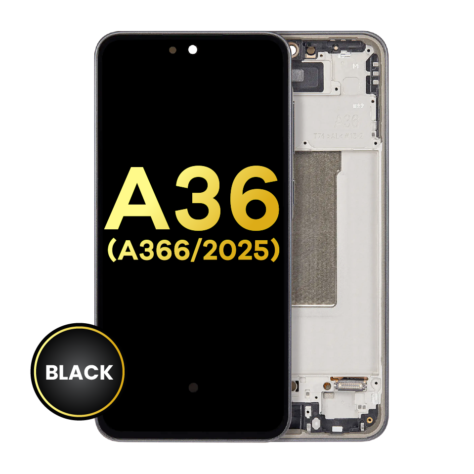 OLED Assembly With Frame For Samsung Galaxy A36 5G (A366 / 2025) (Refurbished) (Black)