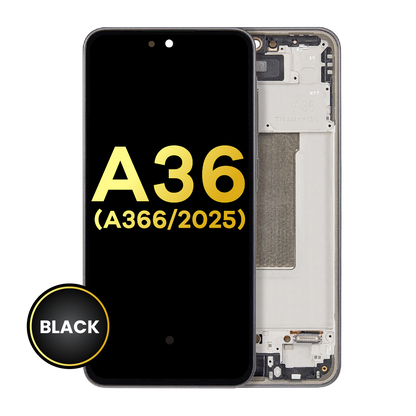 OLED Assembly With Frame For Samsung Galaxy A36 5G (A366 / 2025) (Refurbished) (Black)