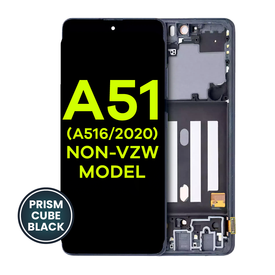 OLED Assembly With Frame For Samsung Galaxy A51 5G (A516 / 2020) (Non-Verizon 5G UW Frame) (Service Pack) (Prism Cube Black)