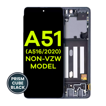 OLED Assembly With Frame For Samsung Galaxy A51 5G (A516 / 2020) (Non-Verizon 5G UW Frame) (Service Pack) (Prism Cube Black)