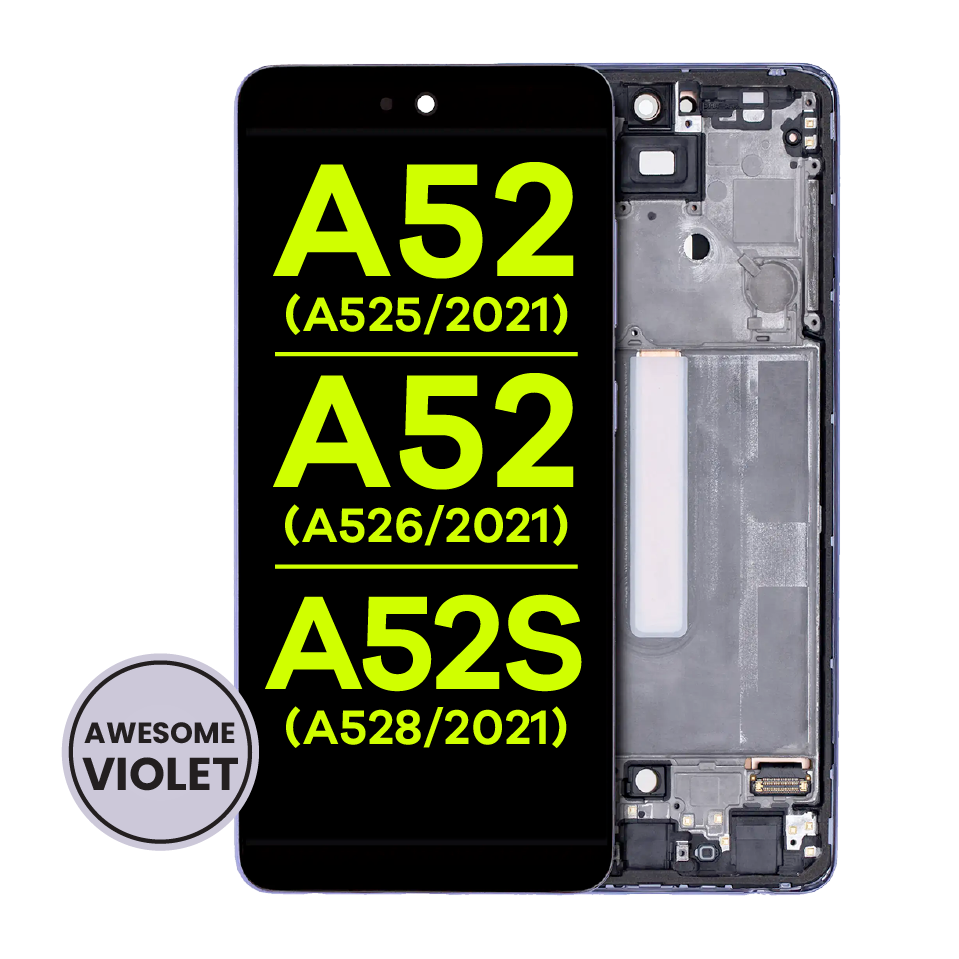 LCD Assembly With Frame (Without Finger Print Sensor) For Samsung Galaxy A52 4G (A525 / 2021) / A52 5G (A526 / 2021) / A52S (A528 / 2021) (Aftermarket : Incell) (Awesome Violet)