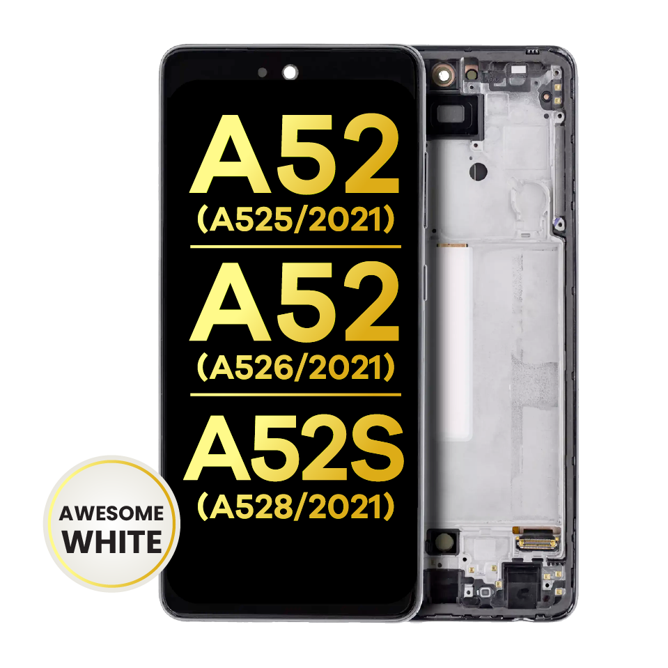 OLED Assembly With Frame For Samsung Galaxy A52 4G (A525 / 2021) / A52 5G (A526 / 2021) / A52S 5G (A528 / 2021) (Refurbished) (Awesome White)