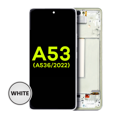 OLED Assembly With Frame For Samsung Galaxy A53 5G (A536 / 2022) (Service Pack) (White)