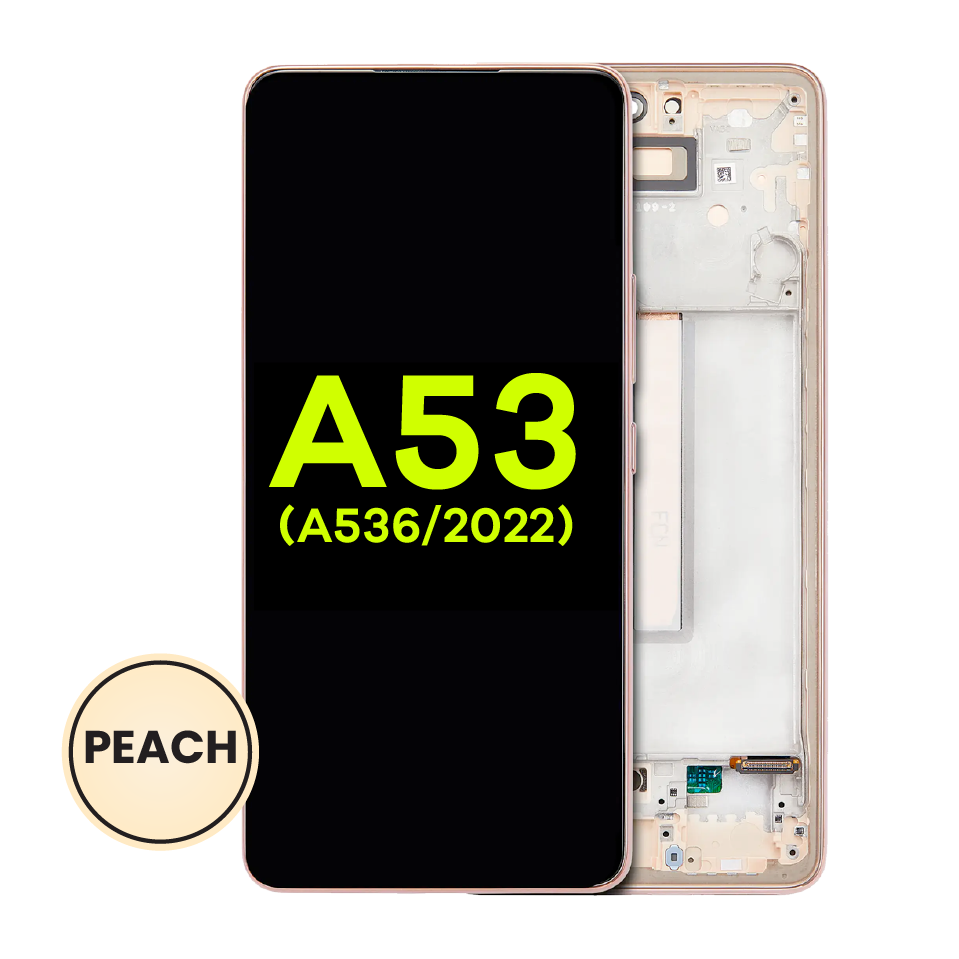 OLED Assembly With Frame For Samsung Galaxy A53 5G (A536 / 2022) (Service Pack) (Peach)