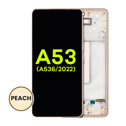 OLED Assembly With Frame For Samsung Galaxy A53 5G (A536 / 2022) (Service Pack) (Peach)