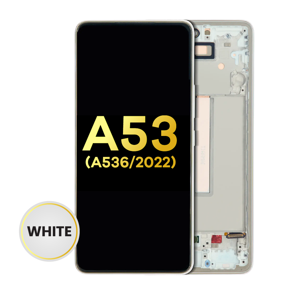 OLED Assembly With Frame For Samsung Galaxy A53 5G ( A536 / 2022) (Refurbished) (White)