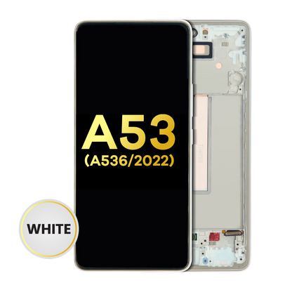 OLED Assembly With Frame For Samsung Galaxy A53 5G ( A536 / 2022) (Refurbished) (White)