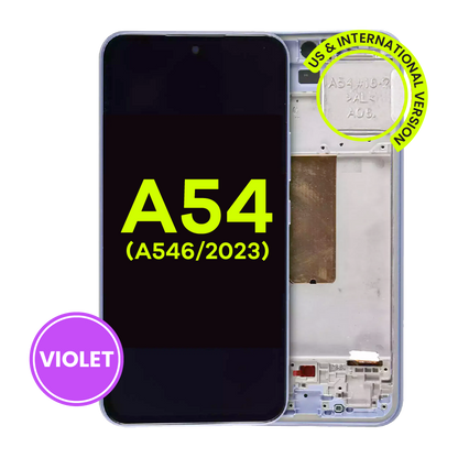 OLED Assembly With Frame For Samsung Galaxy A54 5G (A546 / 2023) (US & International Version) (Service Pack) (Violet)