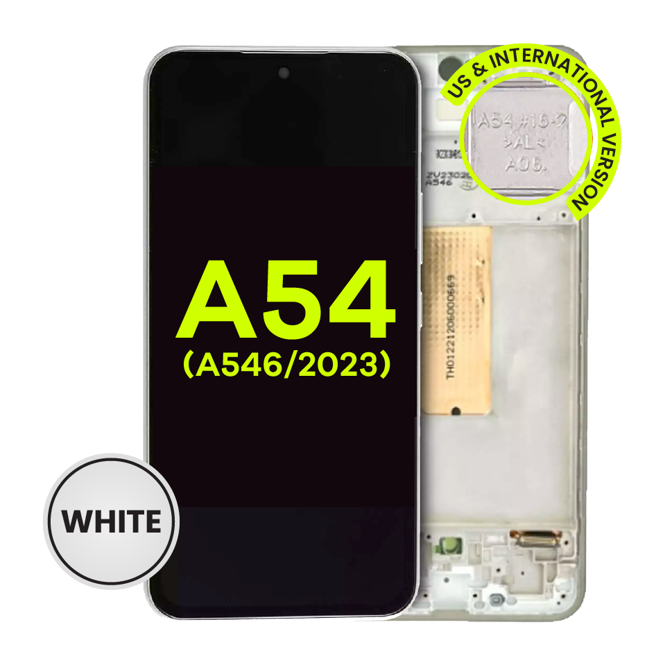 OLED Assembly With Frame For Samsung Galaxy A54 5G (A546 / 2023) (US & International Version) (Service Pack) (White)