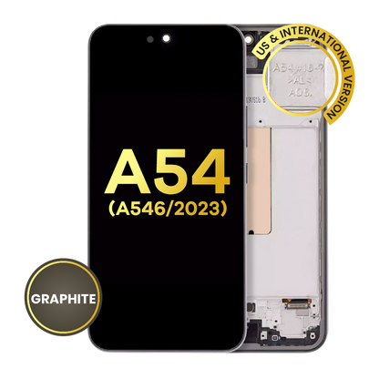 OLED Assembly With Frame For Samsung Galaxy A54 5G (A546 / 2023) (US & International Version) (Refurbished) (Graphite)