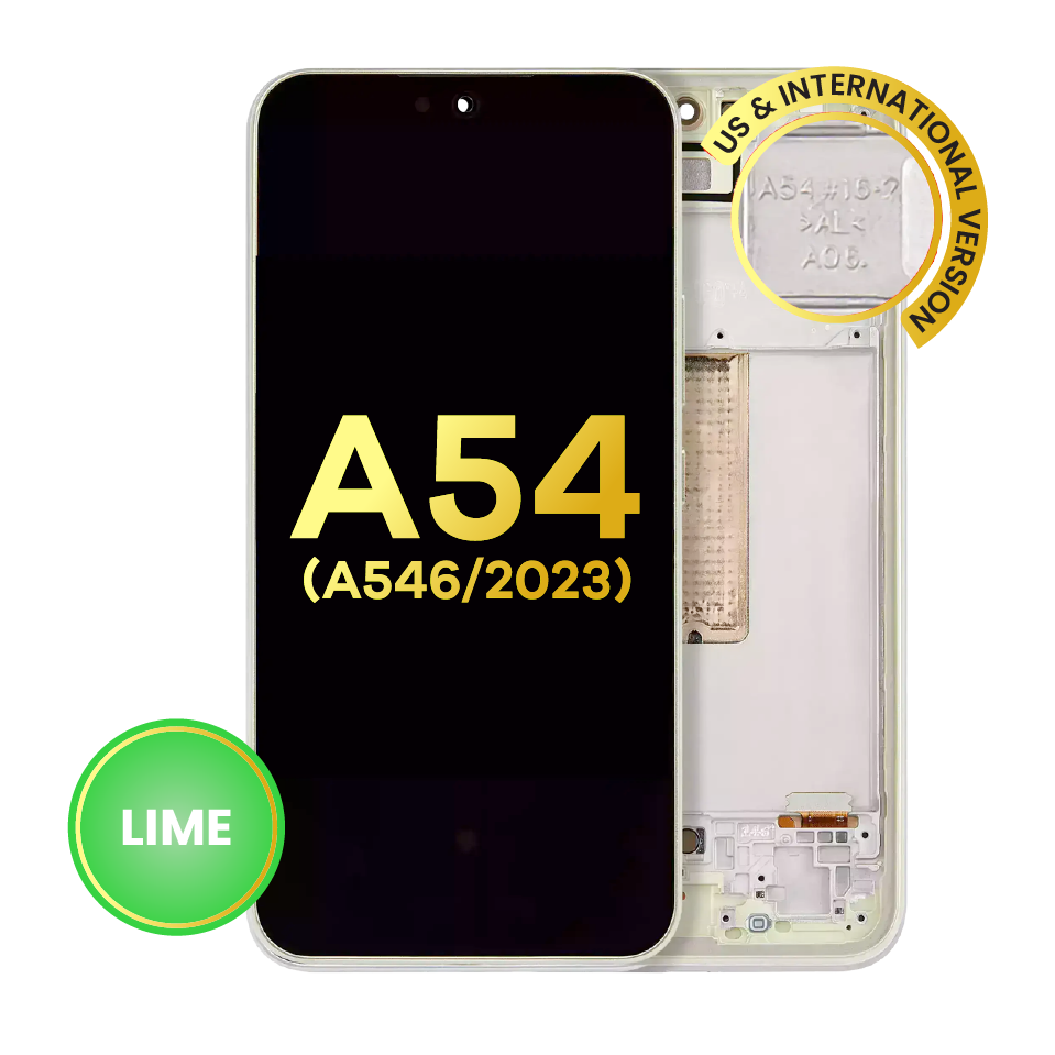 OLED Assembly With Frame For Samsung Galaxy A54 5G (A546 / 2023) (US & International Version) (Refurbished) (Lime)