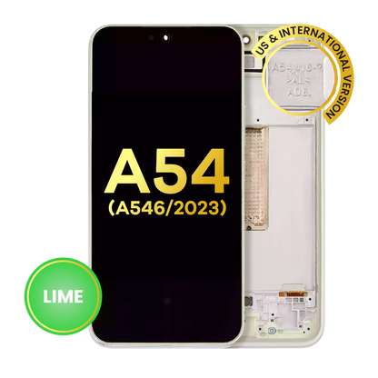 OLED Assembly With Frame For Samsung Galaxy A54 5G (A546 / 2023) (US & International Version) (Refurbished) (Lime)
