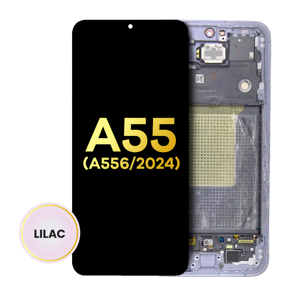 OLED Assembly With Frame For Samsung Galaxy A55 (A556 / 2024) (Refurbished) (Lilac)