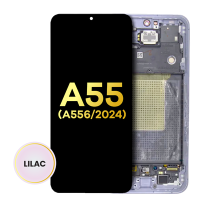 OLED Assembly With Frame For Samsung Galaxy A55 (A556 / 2024) (Refurbished) (Lilac)