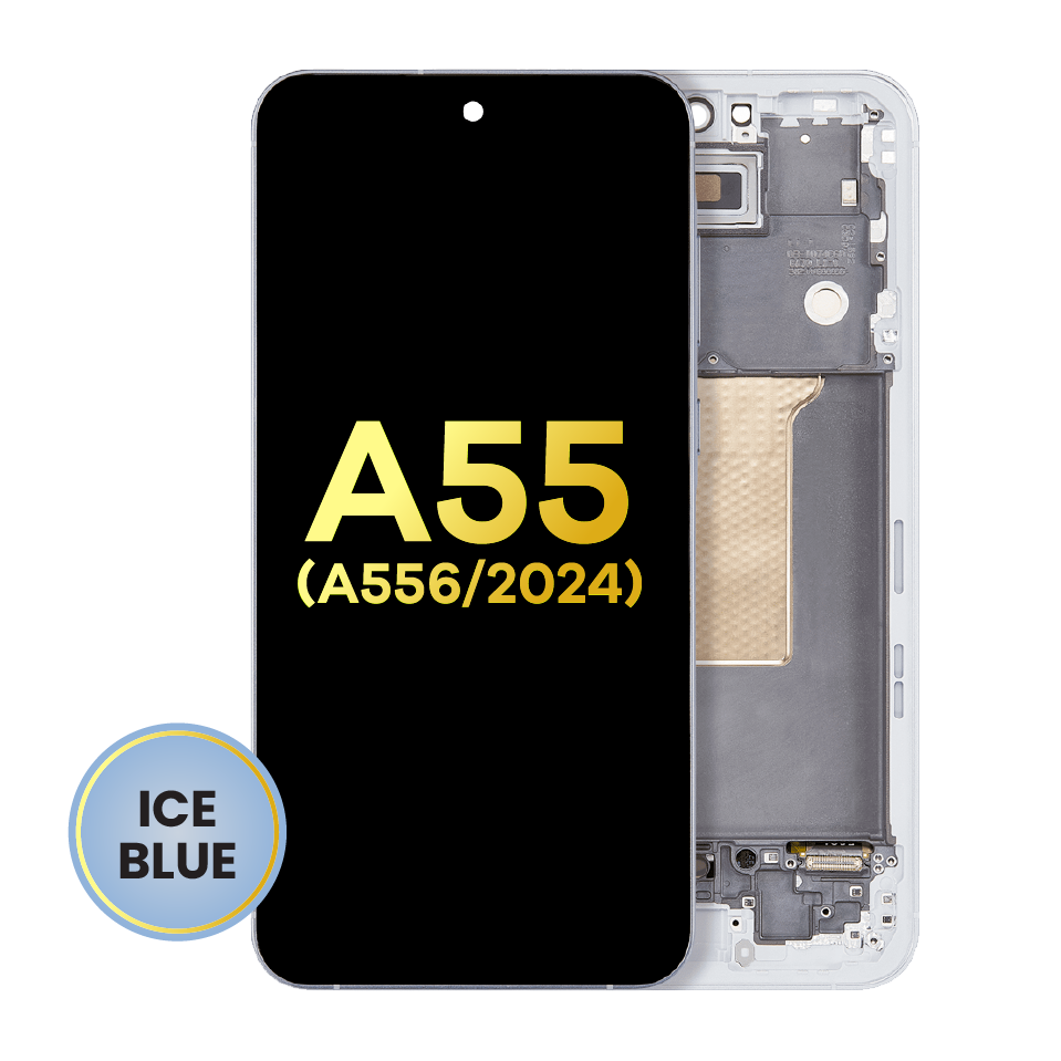 OLED Assembly With Frame For Samsung Galaxy A55 (A556 / 2024) (Refurbished) (Iceblue)