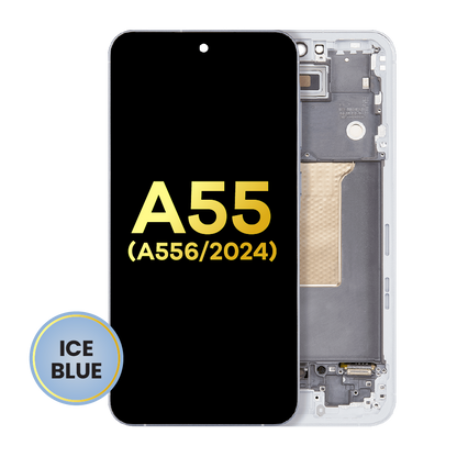 OLED Assembly With Frame For Samsung Galaxy A55 (A556 / 2024) (Refurbished) (Iceblue)