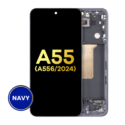 OLED Assembly With Frame For Samsung Galaxy A55 (A556 / 2024) (Refurbished) (Navy)