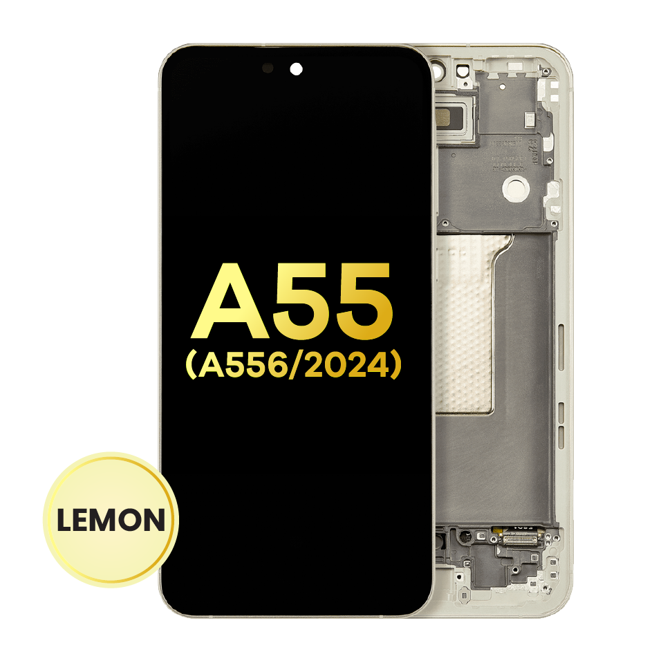 OLED Assembly With Frame For Samsung Galaxy A55 (A556 / 2024) (Refurbished) (Lemon)