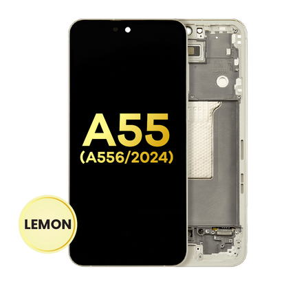 OLED Assembly With Frame For Samsung Galaxy A55 (A556 / 2024) (Refurbished) (Lemon)