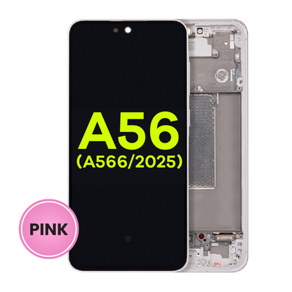 OLED Assembly With Frame For Samsung Galaxy A56 5G (A566 / 2025) (Service Pack) (Pink)