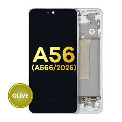 OLED Assembly With Frame For Samsung Galaxy A56 5G (A566 / 2025) (Refurbished) (Olive)